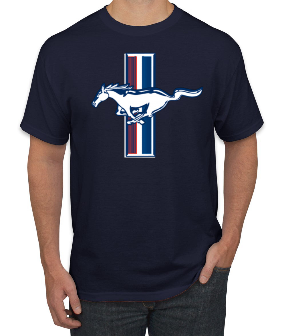 Ford Mustang Retro USA Vintage Logo Classic Bar Cars and Trucks Men's T-Shirt
