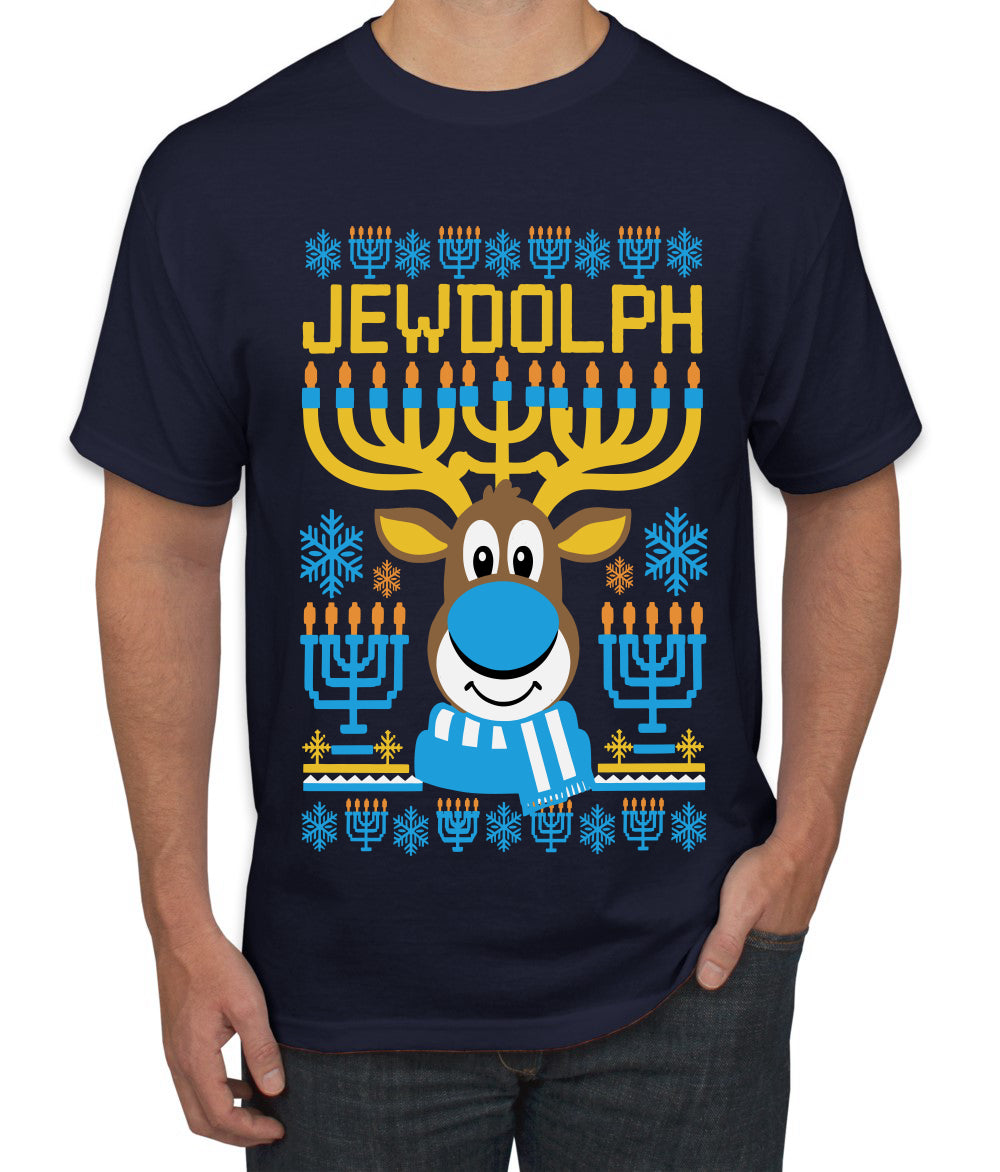 Jewdolph, Jewish Reindeer, Ugly Christmas Sweater Unisex Men's T-Shirt