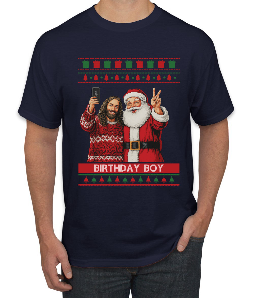 Birthday Boy Jesus, Ugly Christmas Sweater Unisex Men's T-Shirt