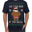 Ask Your Mom If I'm Real Funny Black Santa Claus Censored Ugly Christmas Sweater Men's T-Shirt