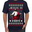 Jesus Is Him Funny Gen Z Viral Meme Shades Slang Ugly Christmas Sweater Men's T-Shirt