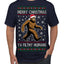 Merry Christmas Ya Filthy Humans Funny Sasquatch Bigfoot Ugly Christmas Sweater Men's T-Shirt