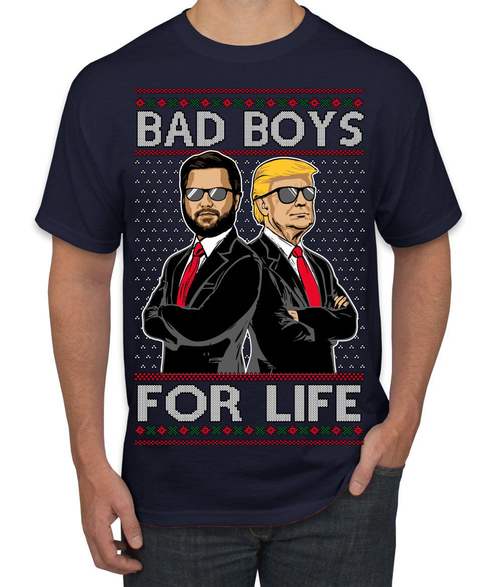 Bad Boys for Life Donald Trump JD Vance Funny 90s Movie Ugly Christmas Sweater Men's T-Shirt