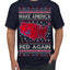 Make America Red Again USA Map Trump 2024 MAGA Ugly Christmas Sweater Men's T-Shirt