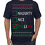 Naughty Nice Italian Funny Italians Italy Colors Ugly Christmas Sweater Men's T-Shirt