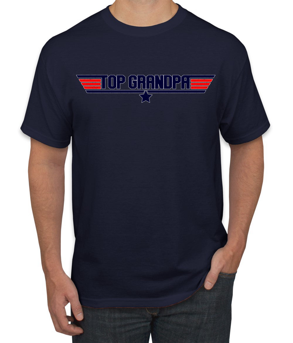Top Grandpa Flight School Vintage 80s Aviation Humor Men's T-Shirt