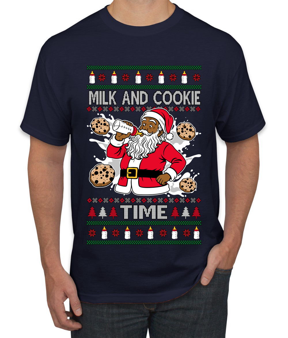 Milk And Cookie Time Christmas Sweater, Ugly Christmas Sweater Men's T-Shirt