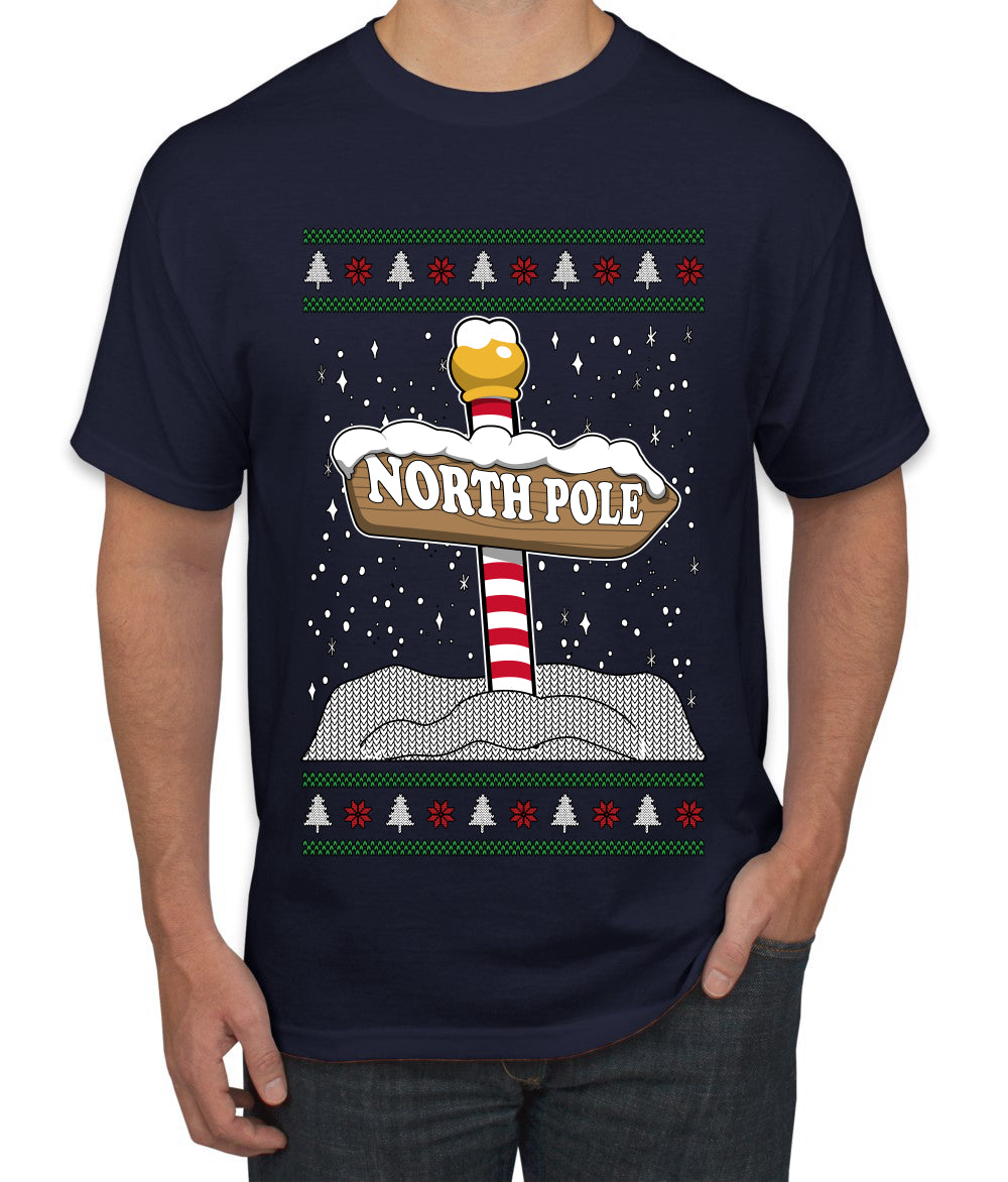 North Pole, Ugly Christmas Sweater Unisex Men's T-Shirt