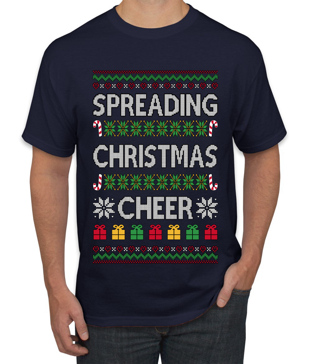 Spreading Christmas Cheer, Ugly Christmas Sweater Unisex Men's T-Shirt