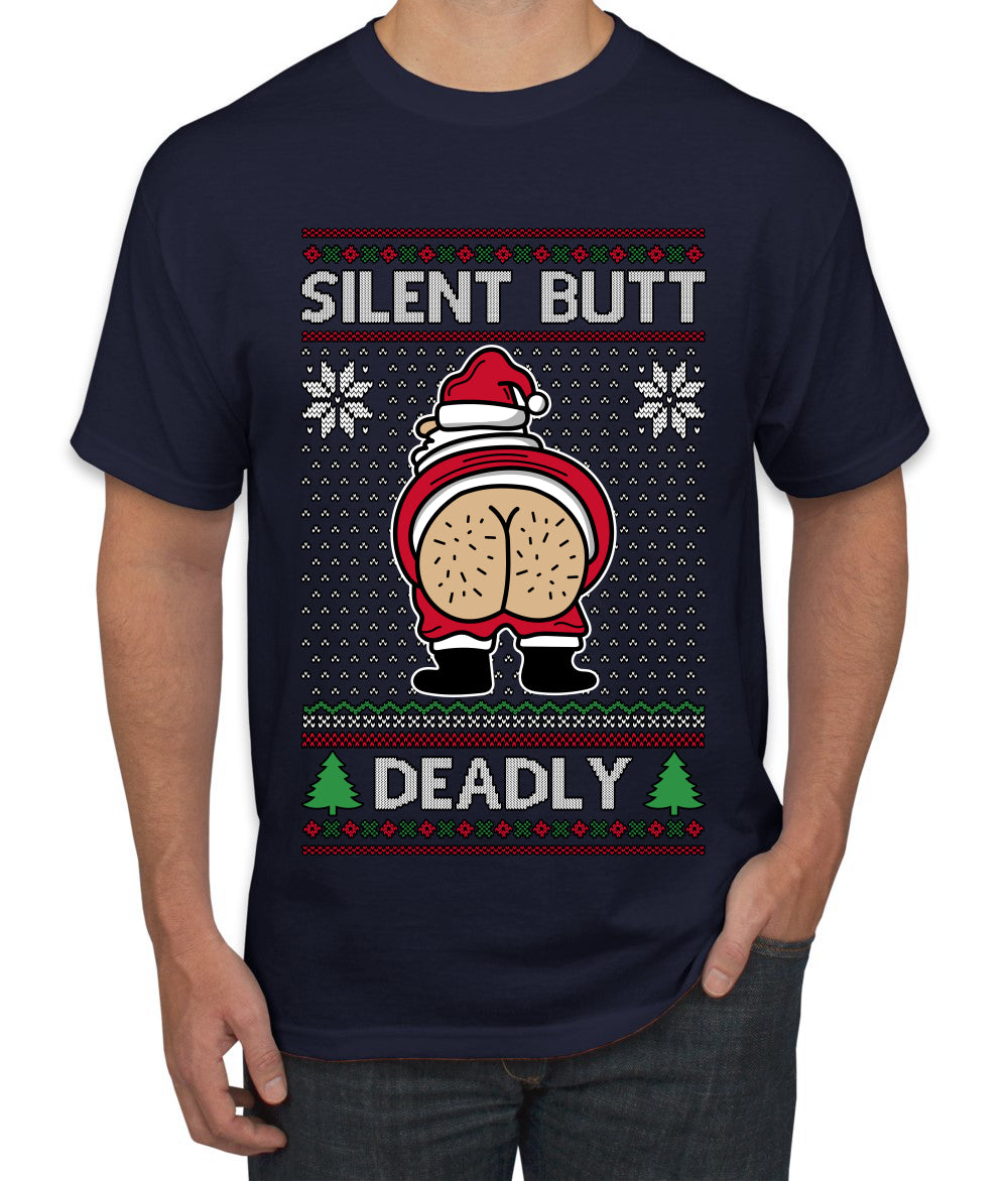 Silent Butt Deadly Farting Santa, Ugly Christmas Sweater Unisex Men's T-Shirt