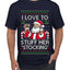 I Love To Stuff Her Stocking, Ugly Christmas Sweater Unisex Men's T-Shirt