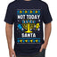 Not Today Santa Menorah Hanukkah, Ugly Christmas Sweater Unisex Men's T-Shirt