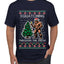 Squatching Through The Snow Bigfoot, Ugly Christmas Sweater Unisex Men's T-Shirt
