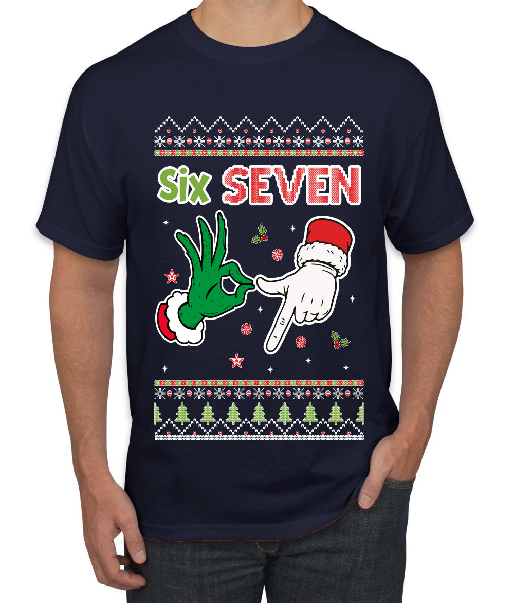 6 7 Christmas Hands, Ugly Christmas Sweater Unisex Men's T-Shirt