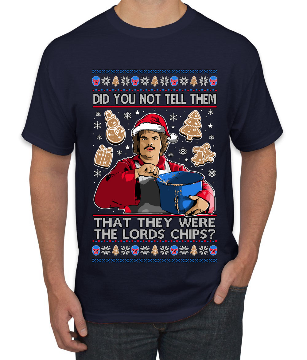 Did You Not Tell Them They Were The Lords Chips, Luchadores Christmas Cookies Design, Ugly Christmas Sweater Unisex Men's T-Shirt