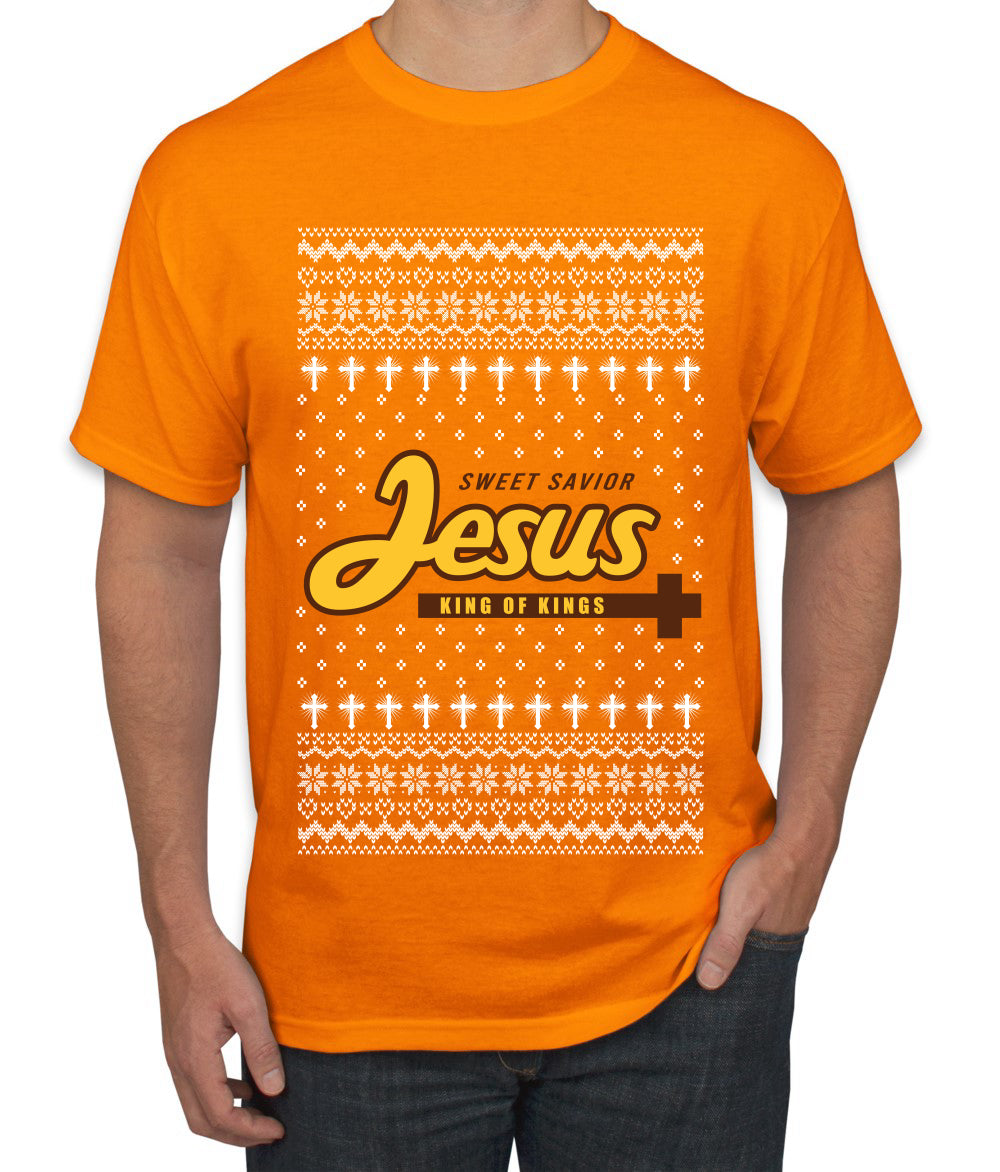 Sweet Savior Jesus Peanut Butter Chocolate Parody, Ugly Christmas Sweater Unisex Men's T-Shirt