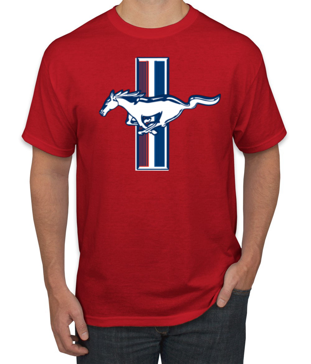 Ford Mustang Retro USA Vintage Logo Classic Bar Cars and Trucks Men's T-Shirt