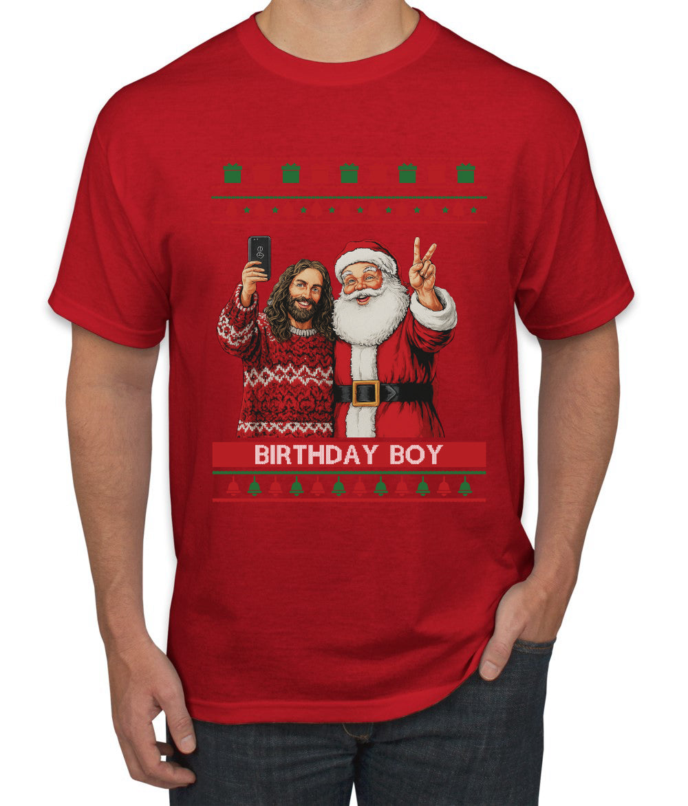 Birthday Boy Jesus, Ugly Christmas Sweater Unisex Men's T-Shirt