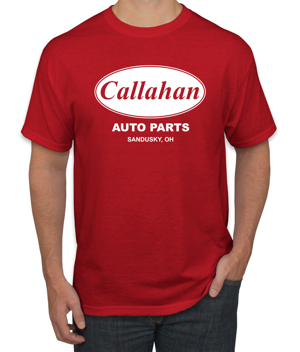 Callahan Auto Parts Sandusky Ohio Retro 90s Funny Tommy Boy Humor Men's T-Shirt