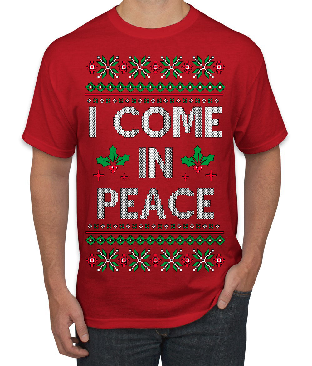I Come in Peace Ugly Christmas Sweater Men's T-Shirt