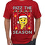 Rizz the Season Viral Internet Fire Emoji Face Meme Ugly Christmas Sweater Men's T-Shirt
