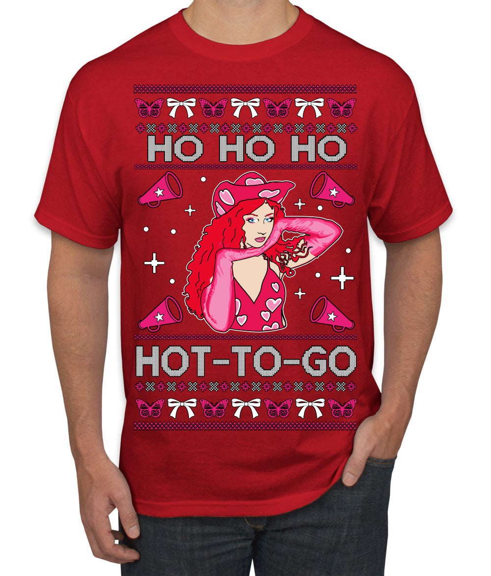 Ho Ho Ho Hot to Go, Viral Midwest Princess Song Dance Pop Star Concert Tour Merch Ugly Christmas Sweater Men's T-Shirt