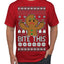 Bite This, Funny Gingerbread Cookie Offensive Inappropriate Middle Finger, F U Ginger Bread Dirty Novelty Xmas Ugly Christmas Sweater Men's T-Shirt