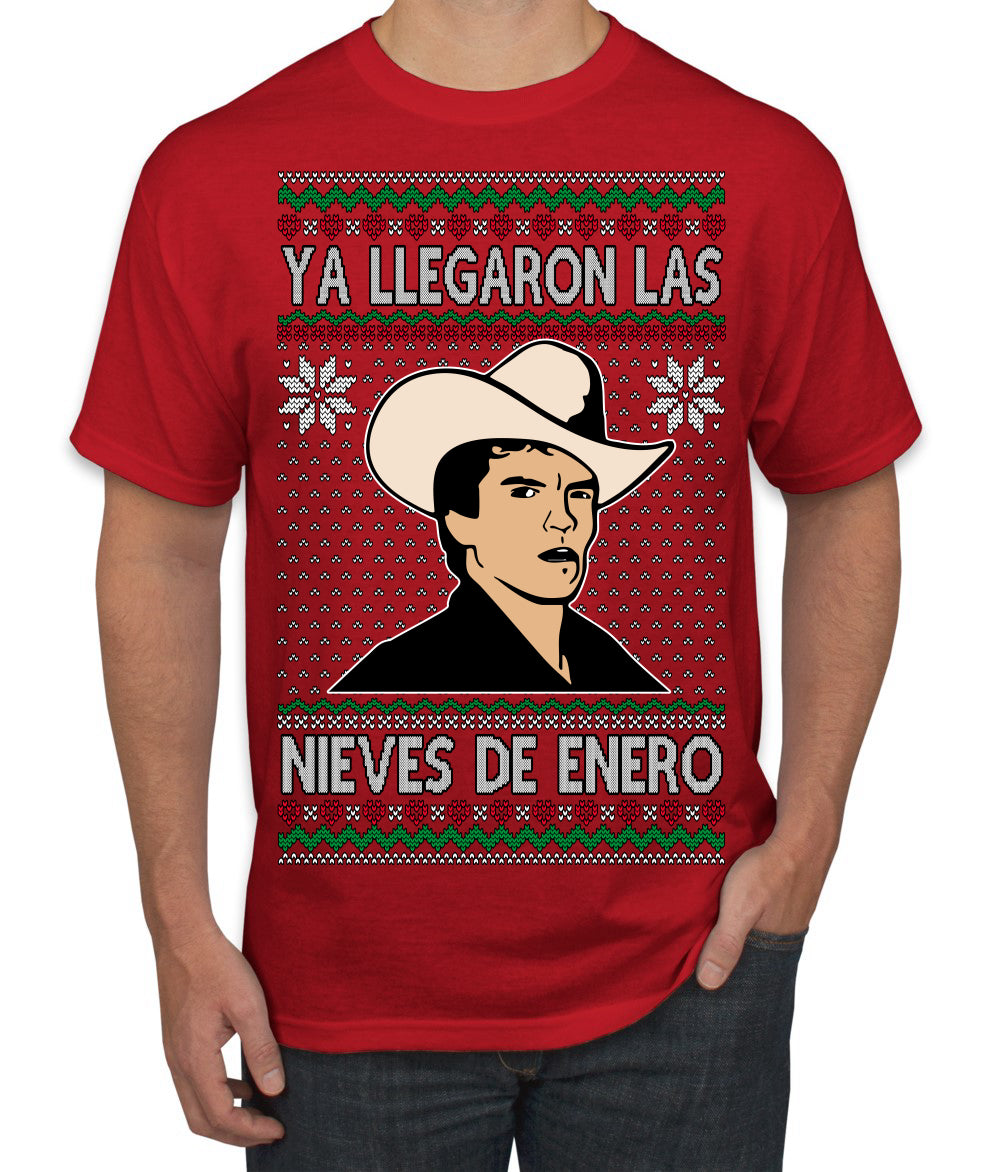 Ya Llegaron Las Nieves De Enero Chalino January Snow Ugly Christmas Sweater Men's T-Shirt