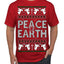 Peace On Earth Funny Xmas Cute Pink Angel Cross Ugly Christmas Sweater Men's T-Shirt