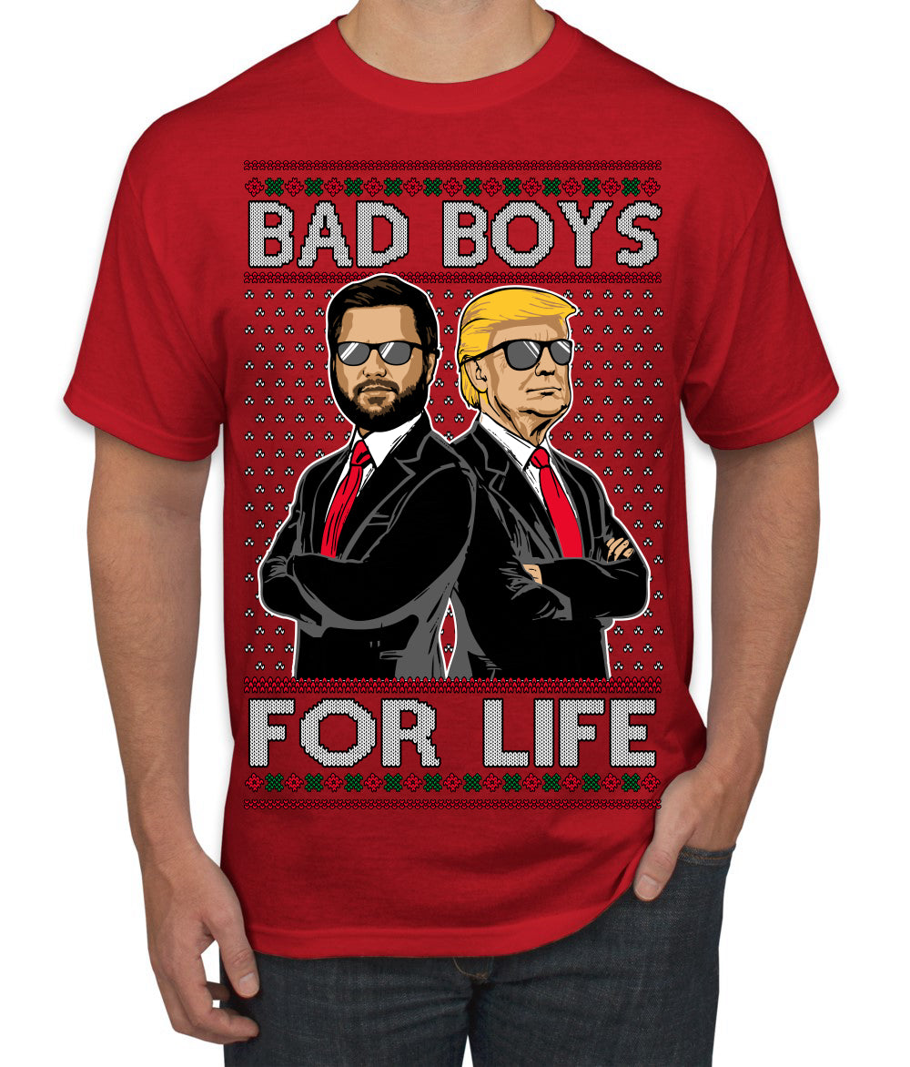 Bad Boys for Life Donald Trump JD Vance Funny 90s Movie Ugly Christmas Sweater Men's T-Shirt