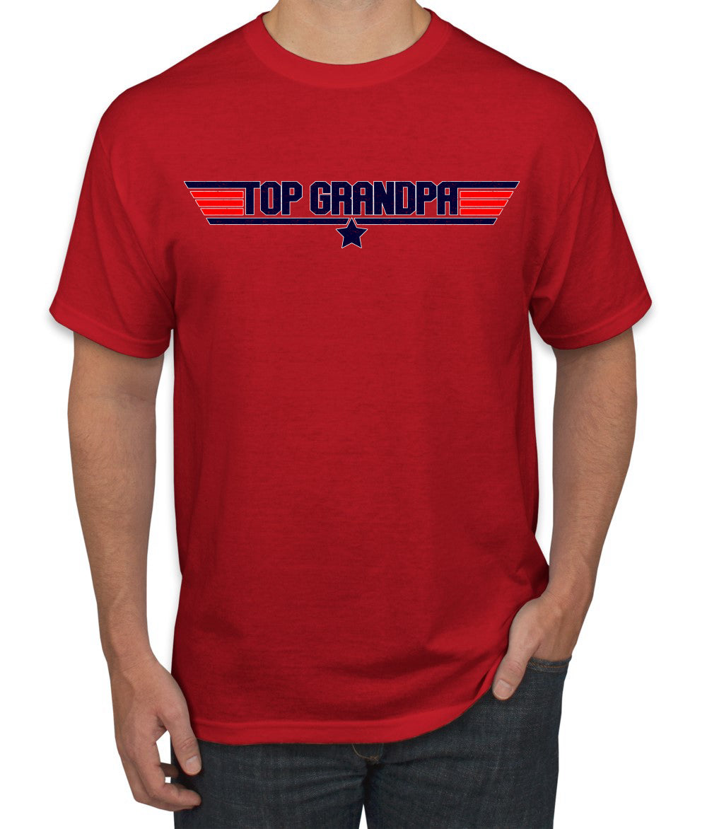 Top Grandpa Flight School Vintage 80s Aviation Humor Men's T-Shirt