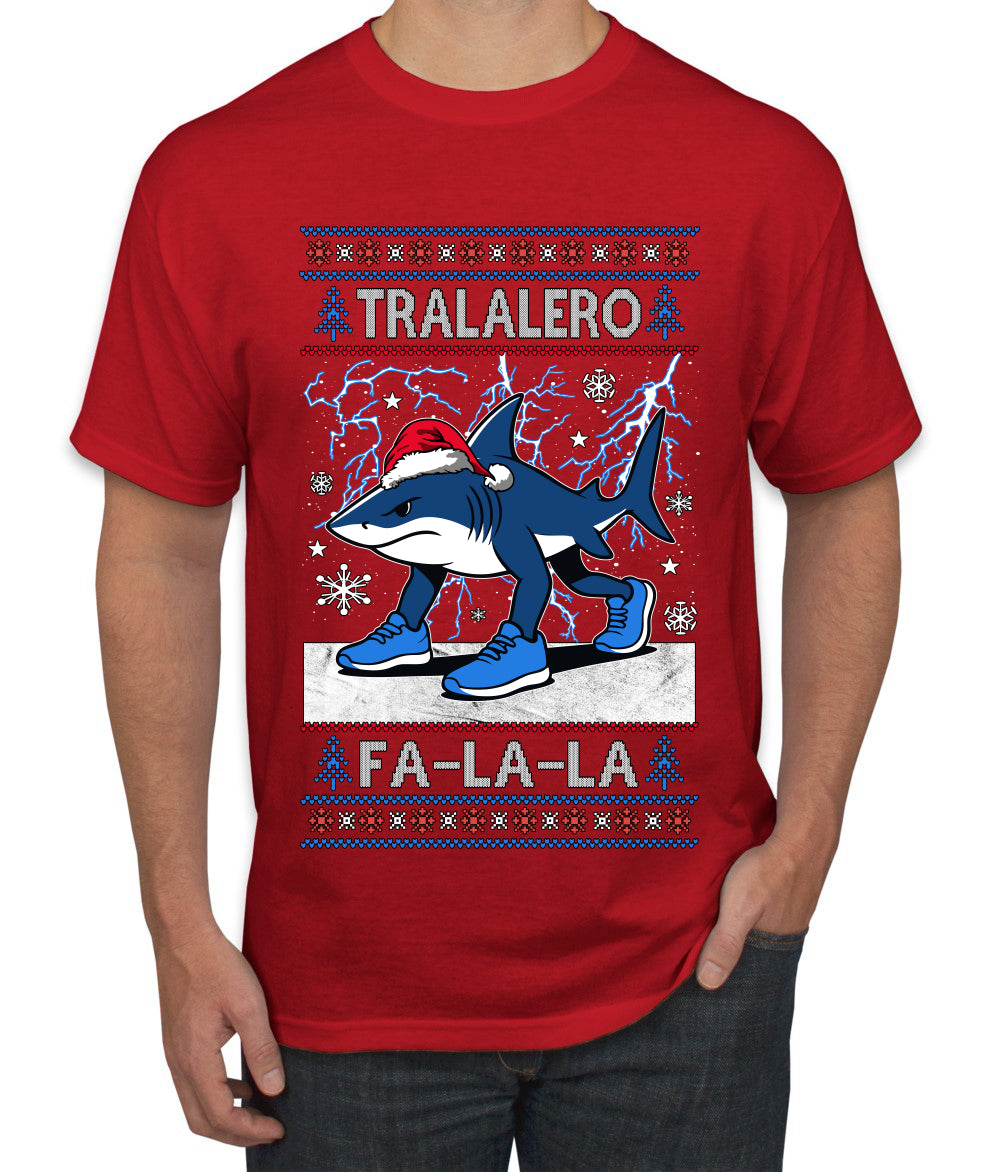 Tralalero Fa La La Brainrot, Ugly Christmas Sweater Men's T-Shirt
