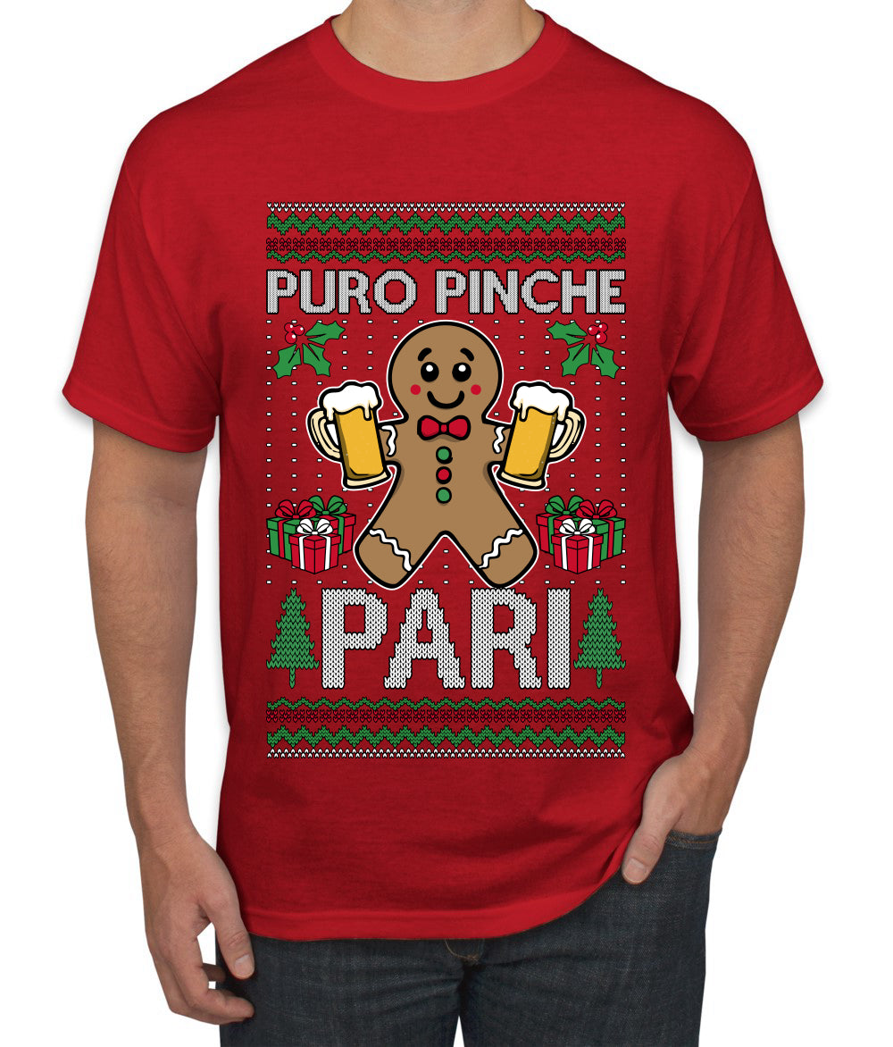 Puro Pinche Pari, Ugly Christmas Sweater Unisex Men's T-Shirt