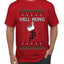 Well Hung, Ugly Christmas Sweater Unisex Men's T-Shirt