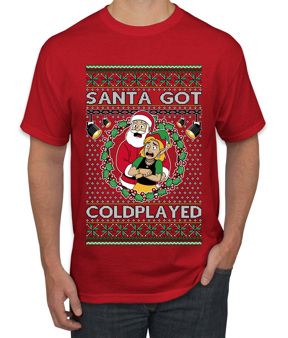 Santa Got Coldplayed, Ugly Christmas Sweater Unisex Men's T-Shirt