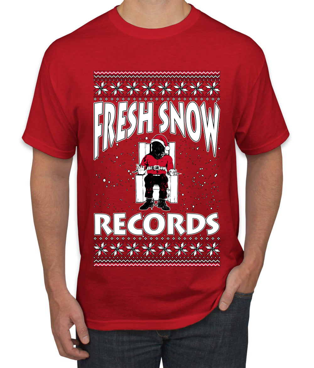 Fresh Snow Records Hip Hop Parody, Ugly Christmas Sweater Unisex Men's T-Shirt