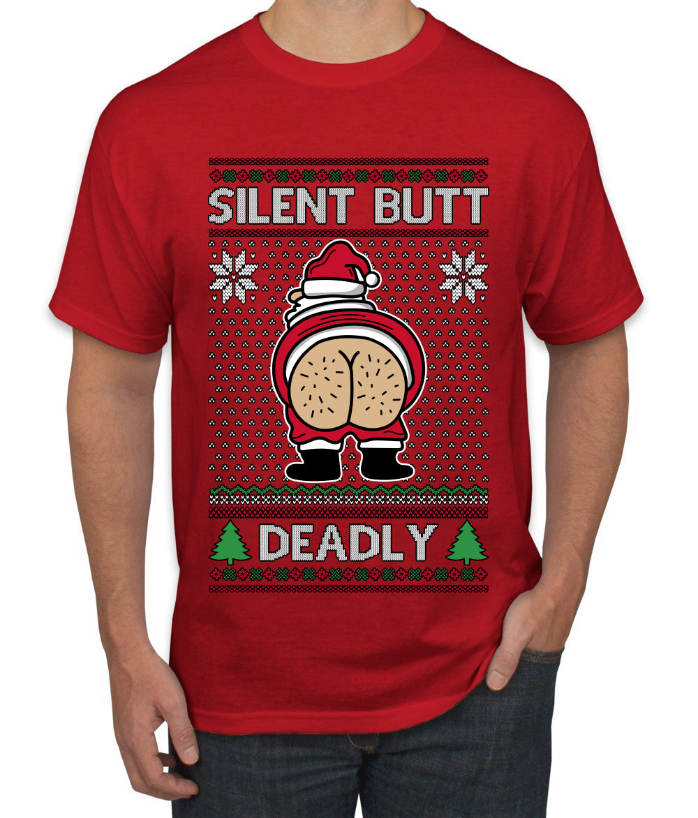 Silent Butt Deadly Farting Santa, Ugly Christmas Sweater Unisex Men's T-Shirt