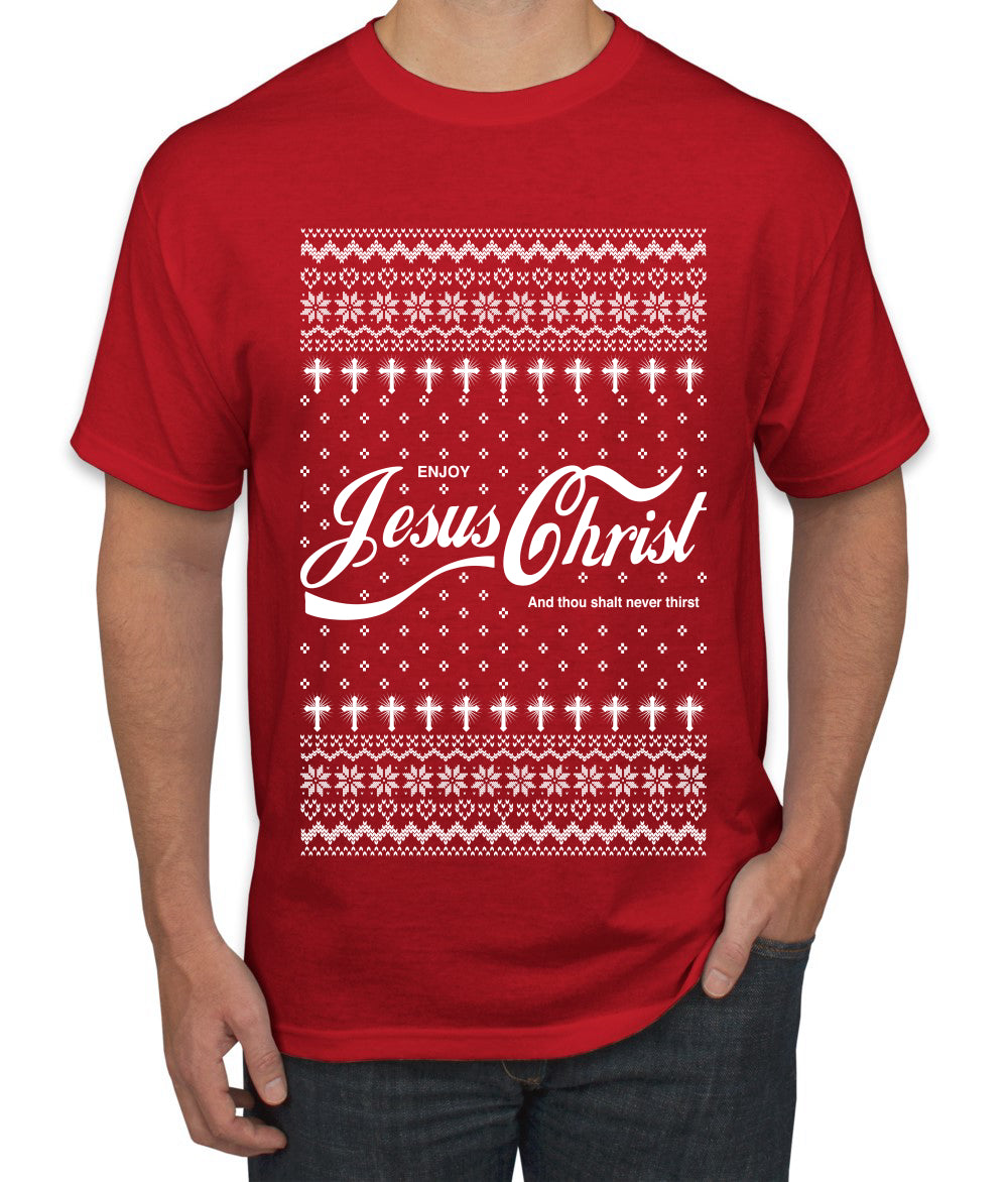 Enjoy Jesus Christ Parody Wordplay, Ugly Christmas Sweater Unisex Men's T-Shirt