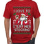 I Love To Stuff Her Stocking, Ugly Christmas Sweater Unisex Men's T-Shirt