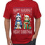 Happy Hanukkat Meowy Christmas, Ugly Christmas Sweater Unisex Men's T-Shirt