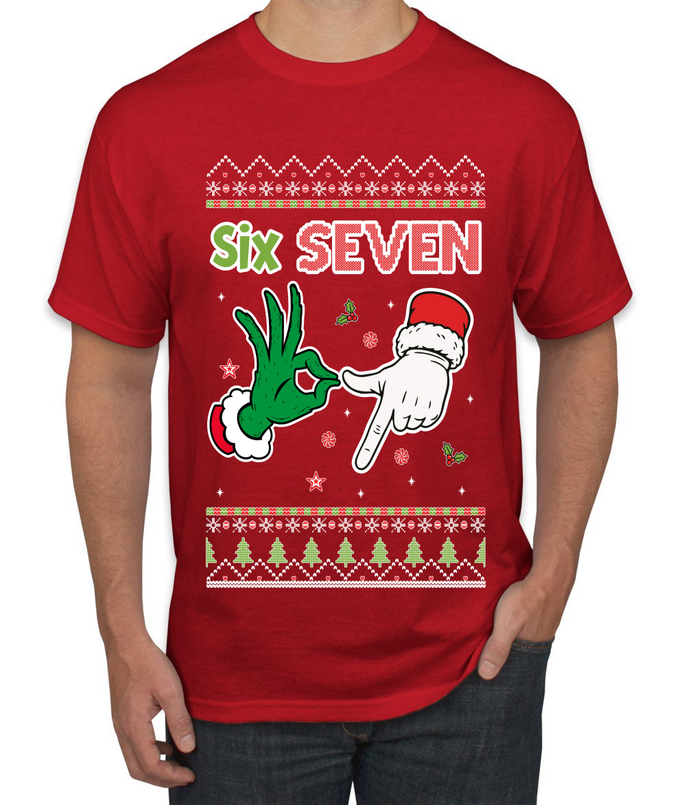 6 7 Christmas Hands, Ugly Christmas Sweater Unisex Men's T-Shirt