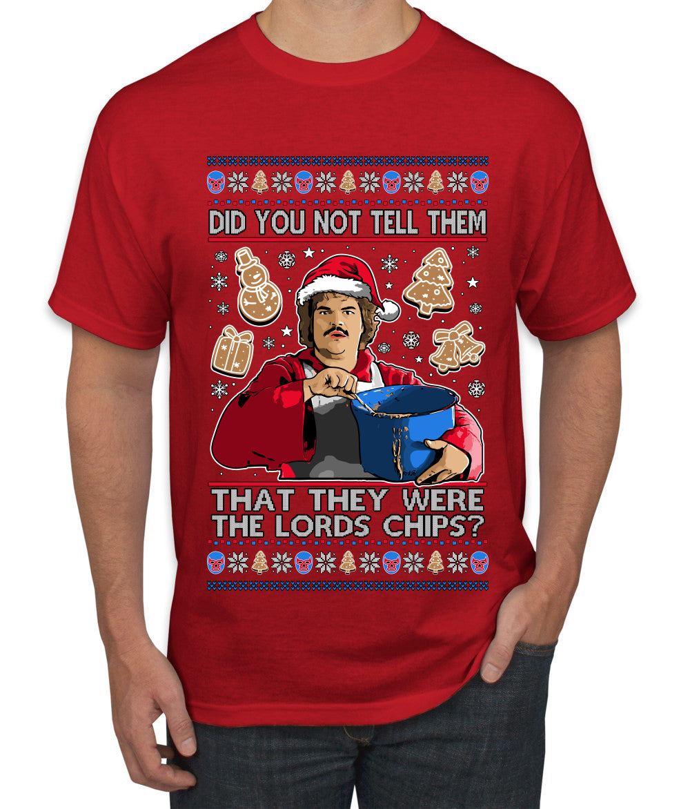 Did You Not Tell Them They Were The Lords Chips, Luchadores Christmas Cookies Design, Ugly Christmas Sweater Unisex Men's T-Shirt