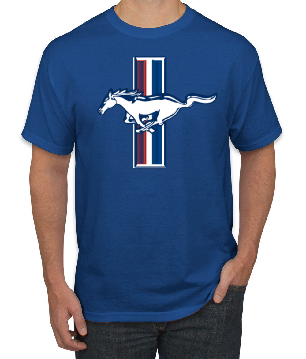 Ford Mustang Retro USA Vintage Logo Classic Bar Cars and Trucks Men's T-Shirt