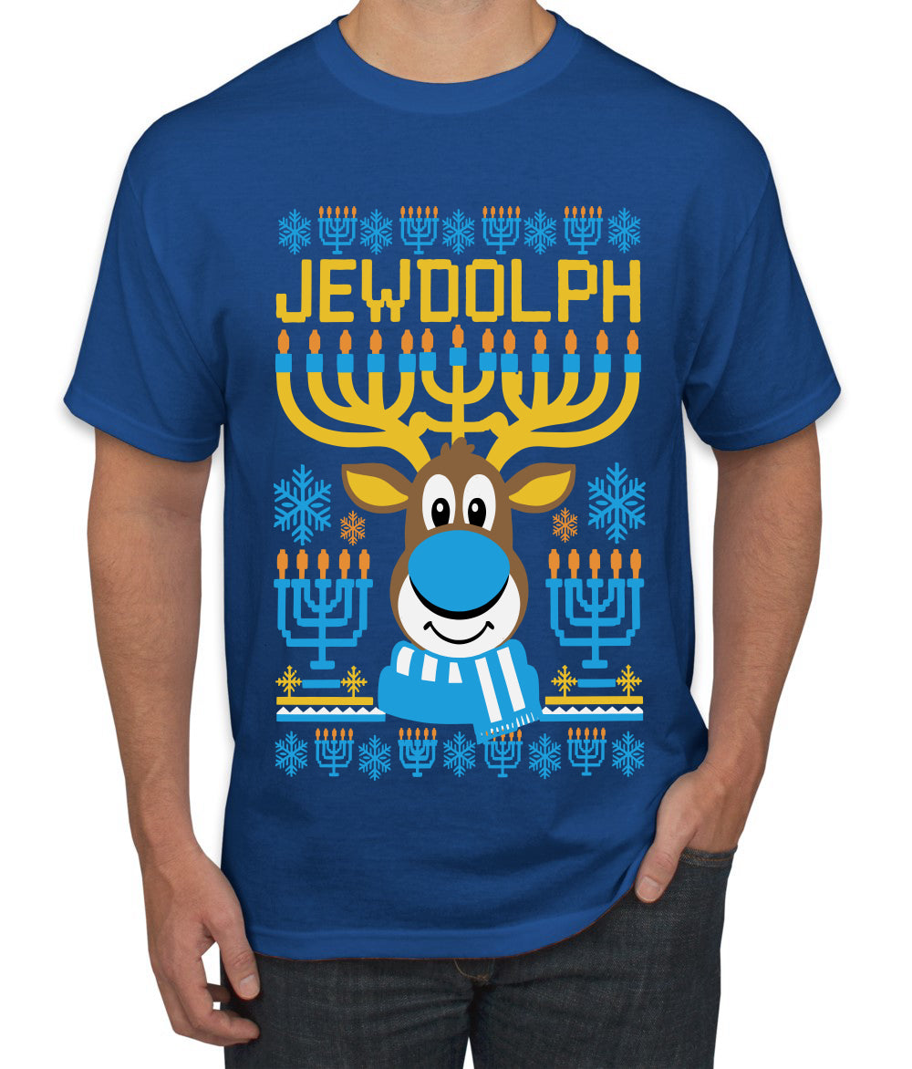 Jewdolph, Jewish Reindeer, Ugly Christmas Sweater Unisex Men's T-Shirt