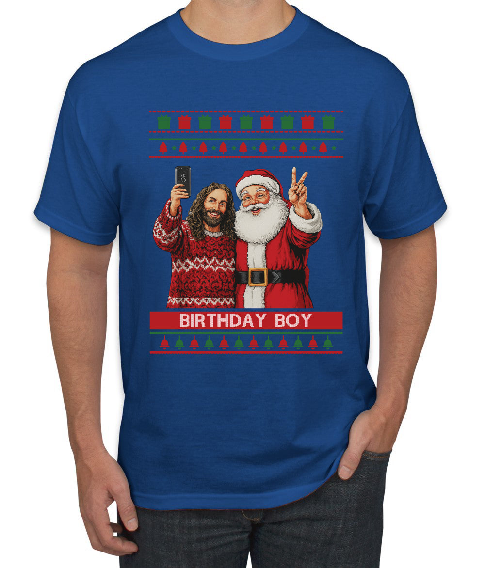 Birthday Boy Jesus, Ugly Christmas Sweater Unisex Men's T-Shirt