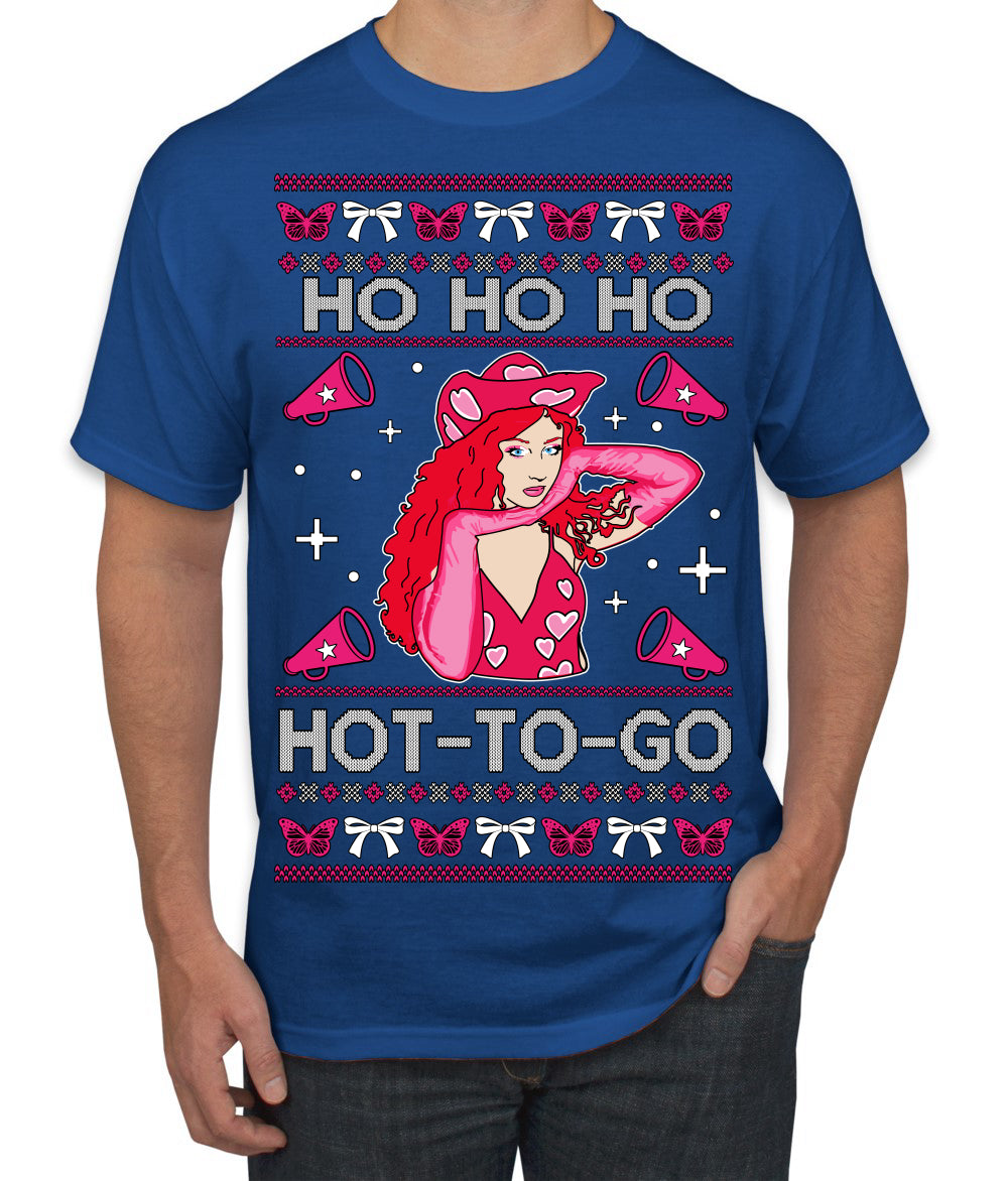 Ho Ho Ho Hot to Go, Viral Midwest Princess Song Dance Pop Star Concert Tour Merch Ugly Christmas Sweater Men's T-Shirt
