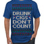 Drunk Cigs Don't Count Funny Cigarette Smoker Cig Ugly Christmas Sweater Men's T-Shirt