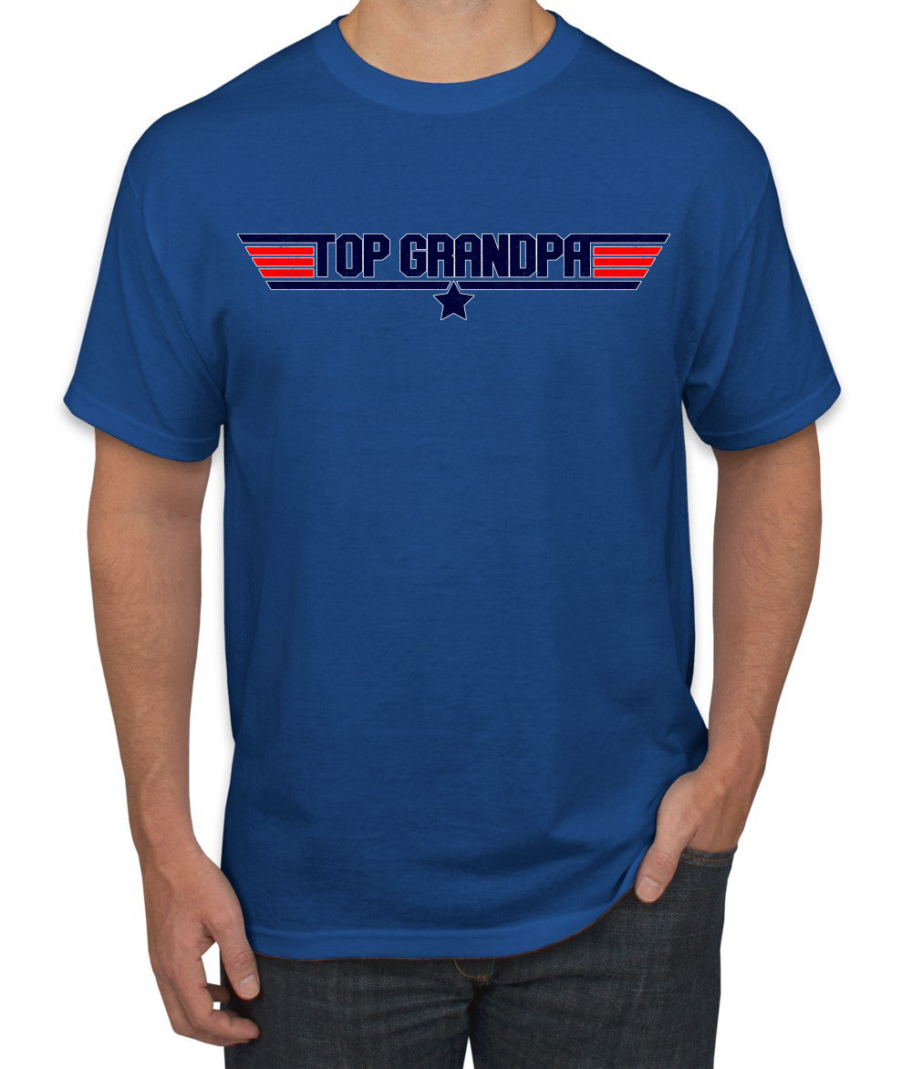 Top Grandpa Flight School Vintage 80s Aviation Humor Men's T-Shirt