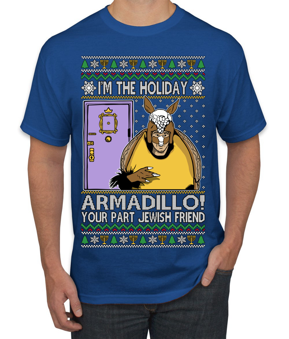 Holiday Armadillo Part Jewish TV Show Ugly Christmas Sweater Men's T-Shirt