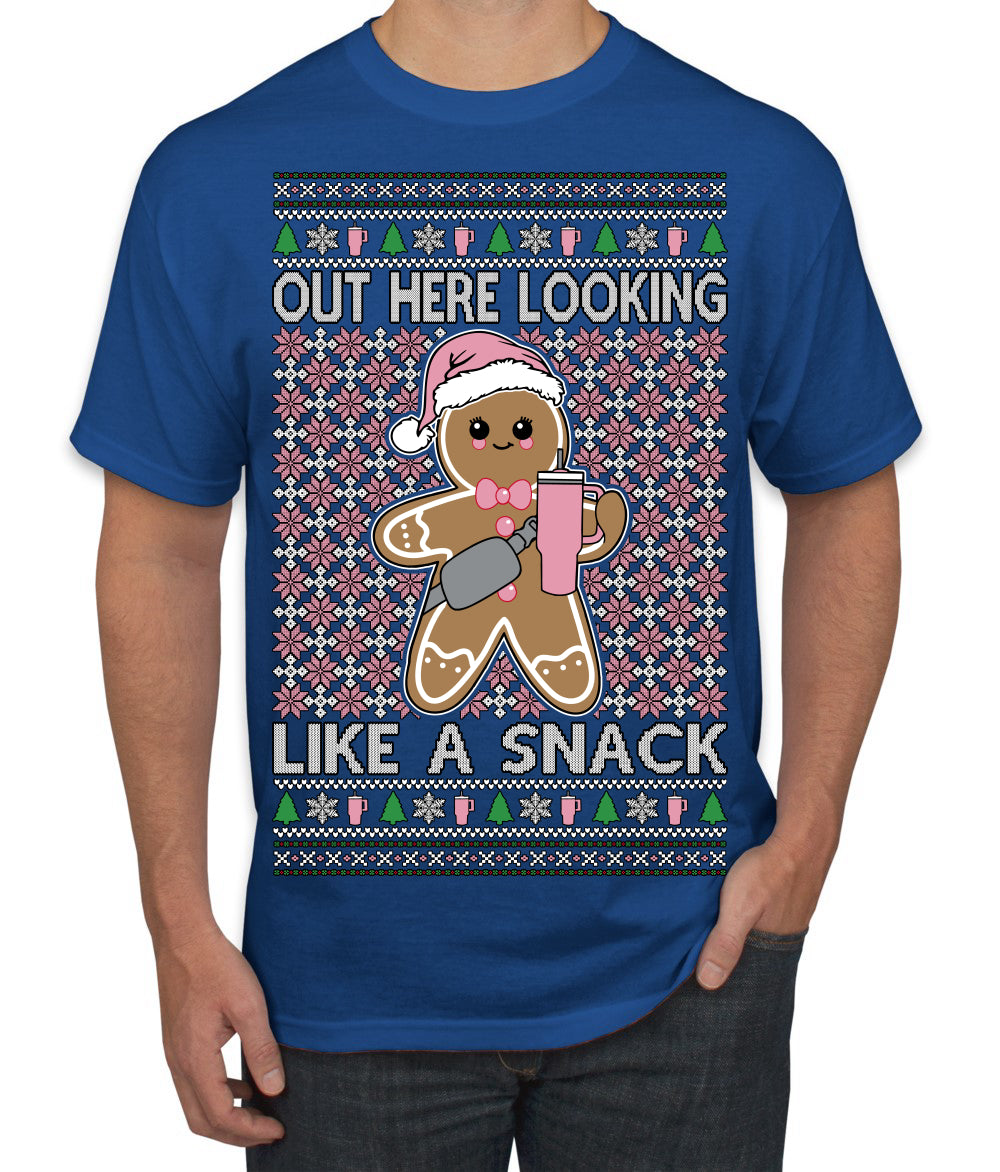 Out Here Looking Like a Snack Cute Xmas Cookie Ugly Christmas Sweater Men's T-Shirt